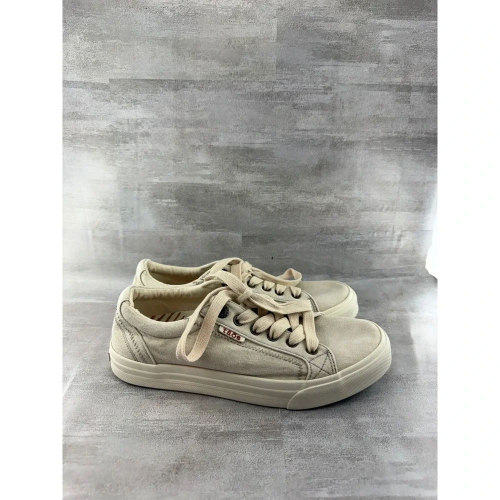 Taos Plim Soul Sand Beige Canvas Low Top Sneakers Women Size 8.5 PLS-13644_7